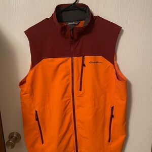 Eddie Bauer First Ascent Men's Vest Orange/Burgundy SZ L